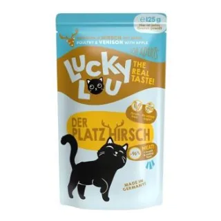 Lucky Lou Nassfutter Katze Adult Geflügel und Hirsch 64x125 g