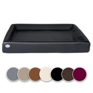 SABRO Hundebett KUDDE Kunstleder schwarz 60 cm, 70 cm