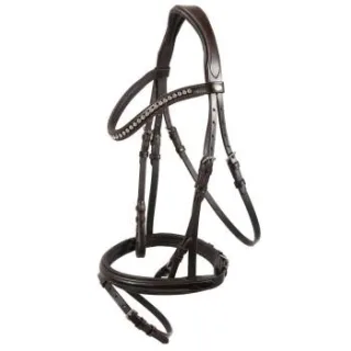 Hans Melzer Horse Equipment Hans Melzer Trense Calgary englisches Reithalfter braun/silber LACK WB (Warmblut)