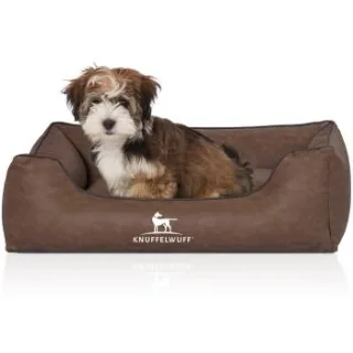 Knuffelwuff Hundebett Scottsdale aus Kunstleder braun S