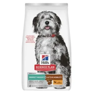 Hill's Science Plan Trockenfutter Hund, Perfect Weight & Active Mobility, Medium Adult, mit Huhn 2x12 kg