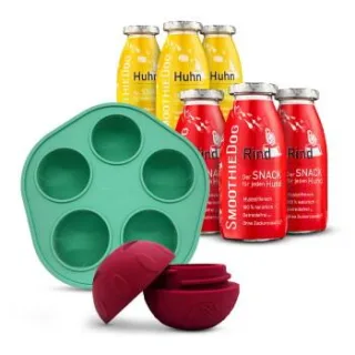 SmoothieDog Huhn 3x 250 ml + Rind 3x 250 ml + Schleckball