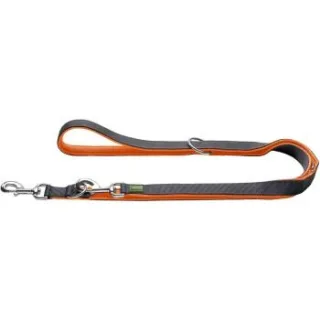 Hunter Verstellbare Führleine Maldon orange/ grau 1,5 cm