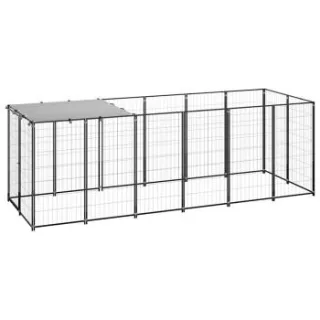 VidaXL Hundezwinger schwarz 3,3 m, 1,1 m, 1,1 m