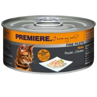 PREMIERE Fine Filets Nassfutter Katze Adult Huhn 24x80 g
