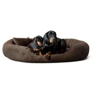 Tierlando ® Orthopädisches Hundebett Sammy VISCO | High-Tech-Velours | L - XXXXL braun 1,7 m, 35 cm, 1,1 m