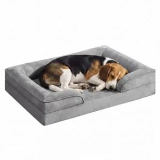 FEANDREA Orthopädisches Hundebett M-XXXL, abnehmbarer Bezug, erhöhte Ränder, rutschfest L