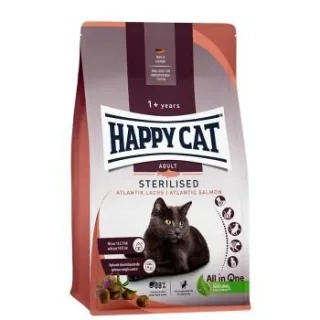 HAPPY CAT Supreme Trockenfutter Katze, Adult, Sterilised, Atlantik-Lachs 4 kg