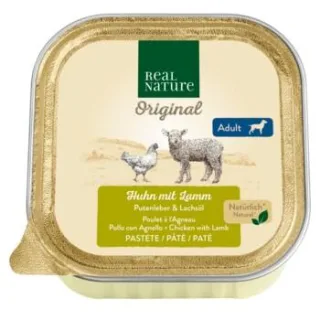 REAL NATURE Nassfutter Hund, Adult, Lamm und Putenleber 68x100 g