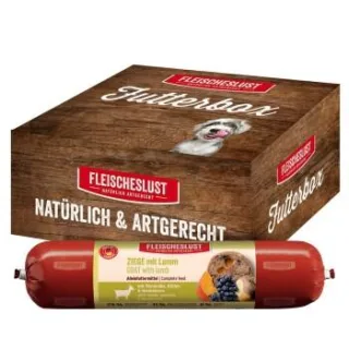 Fleischeslust Nassfutter Hund Wurst Ziege und Lamm 6x800 g