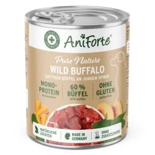 AniForte Nassfutter WildBuffalo Büffel mit Spinat 6x400 g