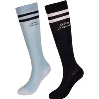 Kentucky Horsewear Socken Stripes, 2er Set, Marineblau/Hellblau - 41/46
