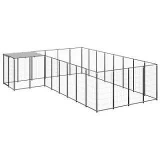 VidaXL Hundezwinger schwarz 3,3 m, 4,4 m, 1,1 m