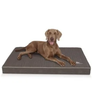 Knuffelwuff orthopädische Hundematte Palomino aus laser-gestepptem Kunstleder braun/ grau XL