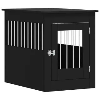 VidaXL Hundekäfig im Möbel-Stil schwarz 80 cm, 55 cm, 68 cm