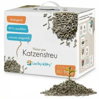 Lucky-Kitty Katzenstreu "Natur pur" Grüner Tee 6 kg