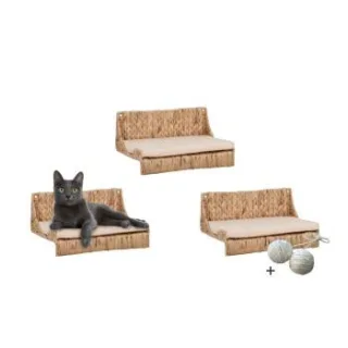 Rohrschneider ® Katzenkletterwand Fenja naturfarben 1,2 m, 25 cm, 20 cm