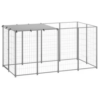 VidaXL Hundezwinger silber 2,2 m, 1,1 m, 1,1 m
