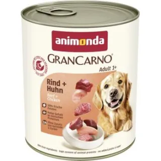 animonda GranCarno Original Nassfutter Hund Adult, Rind und Huhn 12x800 g