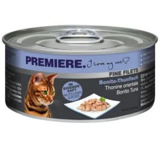 PREMIERE Fine Filets Nassfutter Katze Adult Bonito-Thunfisch 24x80 g