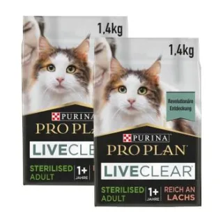 PRO PLAN Liveclear Sterilised Adult Lachs 2x1,4 kg