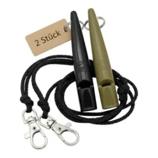 ACME 211.5 Doppelpack Hundepfeife mit Pfeifenband oliv