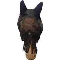 Kentucky Horsewear Fliegenmaske classic mit Ohren und Nasenfransen, schwarz - Cob