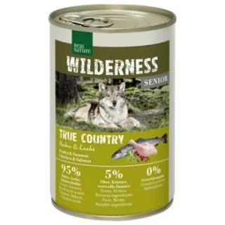 REAL NATURE WILDERNESS Nassfutter Hund, Senior, True Country, Huhn und Lachs 24x400 g