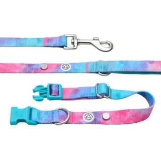 Barkalot Hundehalsband-Auslaufset blau/ türkis/ bunt L