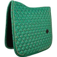 Kentucky Horsewear Dressurschabracke Velvet Pferdemuster FULL - Grün