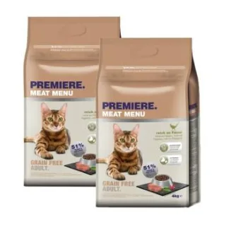 PREMIERE Meat Menu Trockenfutter Katze Adult Grainfree Fasan 2x4 kg
