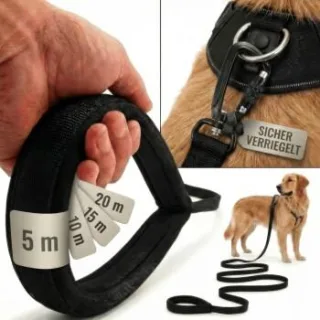 HUND IST KÖNIG ® Hunde Schleppleine mit Sicherheitskarabiner & gepolsterter Handschlaufe 5 m