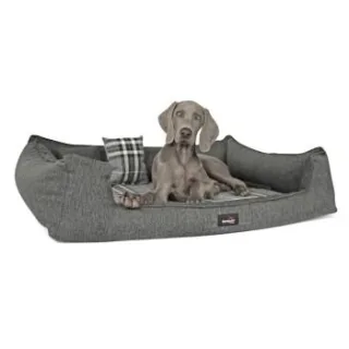 Tierlando SCOTCH VISCO - Orthopädisches Hundebett mit 2-in-1-Bezug schwarz/ graphit 1,1 m, 22 cm, 90 cm
