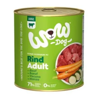 WOW Nassfutter Hund, Adult Rind mit Karotte 6x800 g