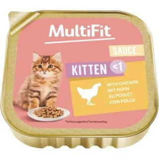 MultiFit Nassfutter Katze Junior, in Sauce, Huhn 64x100 g