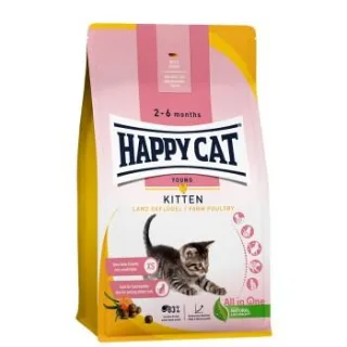 HAPPY CAT Supreme Trockenfutter Katze, Kitten, Young, Land-Geflügel 4 kg