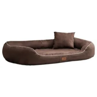 Tierlando MARLON VISCO PLUS Velours - Orthopädisches Hundebett braun 1,4 m, 30 cm, 1 m