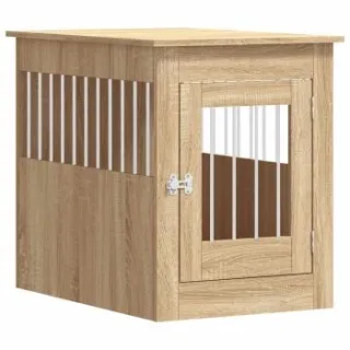 VidaXL Hundekäfig im Möbel-Stil eiche grau 80 cm, 55 cm, 68 cm