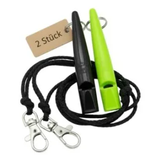 ACME 211.5 Doppelpack Hundepfeife mit Pfeifenband neon grün