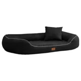 Tierlando MARLON VISCO PLUS Velours - Orthopädisches Hundebett schwarz 1,7 m, 35 cm, 1,1 m