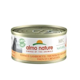 Almo nature HFC Natural Nassfutter Katze Thunfisch und Garnelen 24x70 g