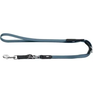 Dog Sport HUNTER verstellbare Hundeführleine wolmar biothane x leder blau 1,9 cm