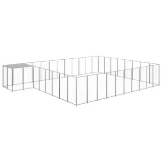 VidaXL Hundezwinger silber 6,6 m, 4,4 m, 1,1 m