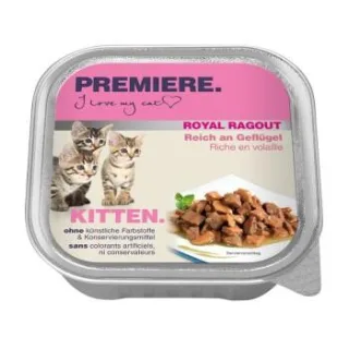 PREMIERE Royal Ragout Nassfutter Kitten Reich an Geflügel 64x100 g