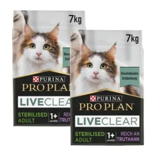 PRO PLAN Liveclear Sterilised Adult Truthahn 2x7 kg