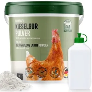 AniForte Kieselgur Pulver für Hühner & Geflügel 2 kg – inkl. Stäubeflasche