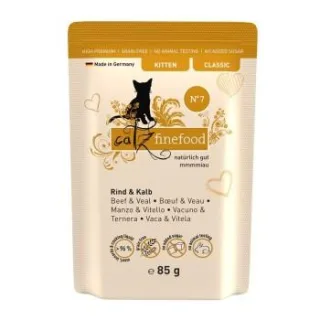 Catz finefood Nassfutter Katze Classic Kitten No. 7 Rind und Kalb 64x85 g