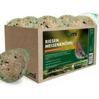 Orni Ganzjahres Riesenmeisenknödel mit Sonnenblumenkernen 500g, mit Netz ohne Folie 12 Stück