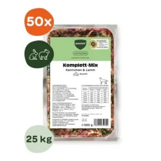 BARFER'S Komplett-Mix Kaninchen und Lamm 50x500 g