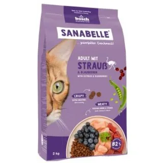 Sanabelle Trockenfutter Katze, Adult, mit Strauß 2x2 kg